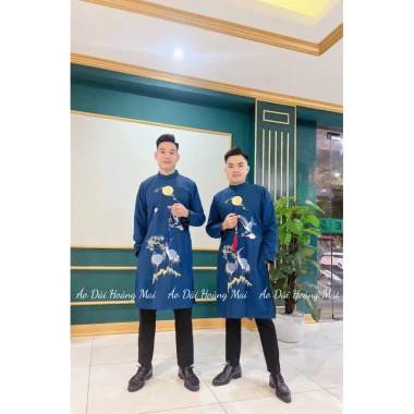 Áo Dài Nam Cách Tân Truyền Thống Thêu Hạc Cao Cấp - Diện Tết, Lễ Cưới, Ăn Hỏi chỉ 399k 6