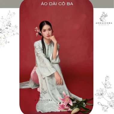 Áo Dài Nữ Truyền Thống Tiểu Vũ Tay Loe Trẻ Trung - Áo Dài Cô Ba Giá Rẻ 369k 6