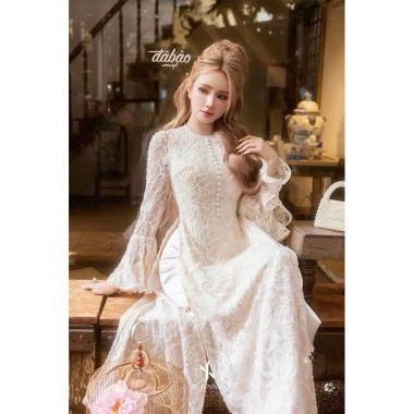Áo dài ren ăn hỏi cưới tết giá rẻ chỉ 699k - Sang chảnh đỉnh cao