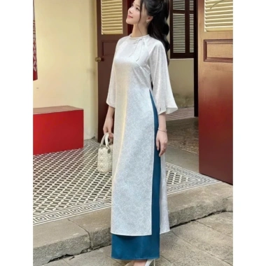 Áo Dài Tết 2.026 Gấm sang chảnh, dáng suông, phong cách cô ba hiện đại Sài Gòn - Giá ưu đãi 129.000 4 Áo Dài Tết 2.026 Gấm sang chảnh, dáng suông, phong cách cô ba hiện đại Sài Gòn - Giá ưu đãi 129.000 4