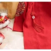 Áo dài tết bé trai Doudou Shop nhung tăm, ốp tay thêu long phụng fullsize, giá 165.000 3