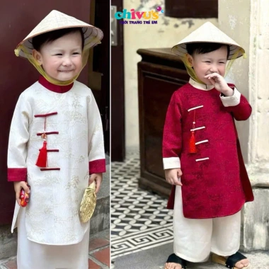 Áo dài Tết bé trai gấm lụa cách tân - đẹp mắt, 169.000 VND năm 2.026