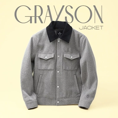 Áo khoác 2 lớp dạ GRAYSON TORANO GWCT891 – Cổ bẻ thêu logo tay, cản gió, giữ ấm, chỉ 1.299.000₫