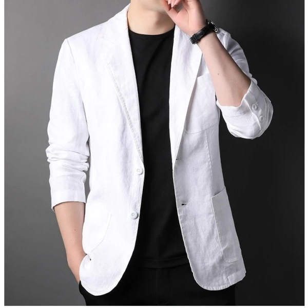Hình ảnh sản phẩm Áo Khoác Blazer Nam Hàn Quốc Linen Cao Cấp - Vest Công Sở Phong Cách Giá 378.000