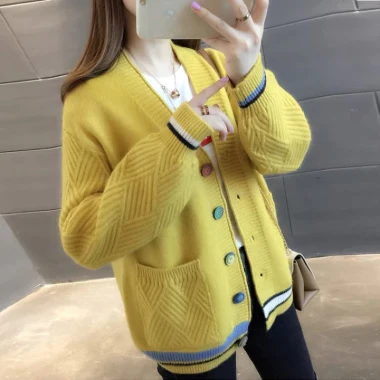 Áo Khoác Cardigan Nữ Hàn Quốc Cổ V Dáng Ngắn Giá Shock 150k 3 Áo Khoác Cardigan Nữ Hàn Quốc Cổ V Dáng Ngắn Giá Shock 150k 3