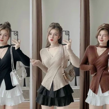 Áo Len Nữ Vạt Chéo Ngực Dài Tay Quảng Châu - Len Đũa Cao Cấp Giảm Giá CỰC SỐC 109k 5 Áo Len Nữ Vạt Chéo Ngực Dài Tay Quảng Châu - Len Đũa Cao Cấp Giảm Giá CỰC SỐC 109k 5