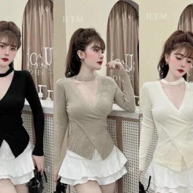 Áo Len Nữ Vạt Chéo Ngực Dài Tay Quảng Châu - Len Đũa Cao Cấp Giảm Giá CỰC SỐC 109k 7 Áo Len Nữ Vạt Chéo Ngực Dài Tay Quảng Châu - Len Đũa Cao Cấp Giảm Giá CỰC SỐC 109k 7
