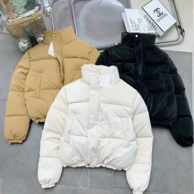 Áo Phao Nữ Croptop Nhung Lì Dây Rút Eo - Giảm 20% Còn 157k 8