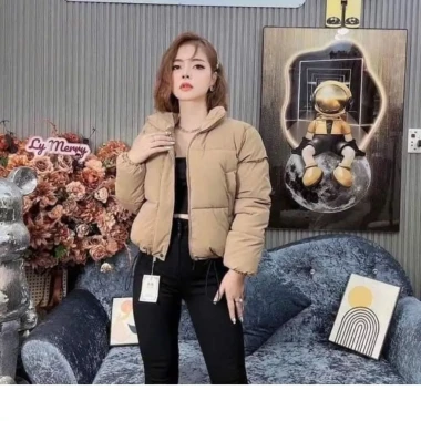 Áo Phao Nữ Croptop Nhung Lì Dây Rút Eo - Giảm 20% Còn 157k 9