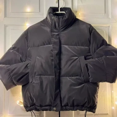 Áo Phao Nữ Croptop Nhung Lì Dây Rút Eo - Giảm 20% Còn 157k 11