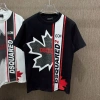 Áo Phông Nam Boy Phố Dsquared2 Cổ Tròn Ngắn Tay Premium Cao Câp Họa Tiết Dsq Lá Phong Nhũ Kim Tuyến Dọc Thân 5