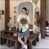 Áo Phông SIÊU CẤP Form Rộng - Áo Thun Nữ In Hình Phối Chữ Loang Cực Xinh 3