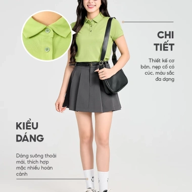 Áo Polo Nữ YODY Cotton Mắt Chim Co Giãn Thoáng Mát Chống Nhăn APN7.280 Giá 199k