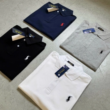 Áo polo thêu ngựa cổ bẻ, logo cotton cao cấp, form rộng, thoáng mát, unisex - 145.000₫ 2