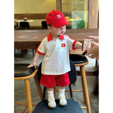 Áo Polo Trẻ Em Cờ Đỏ Sao Vàng - Quần + Mũ Lưỡi Trai Red - Giảm 16% Chỉ 125k 2