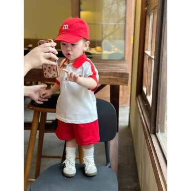 Áo Polo Trẻ Em Cờ Đỏ Sao Vàng - Quần + Mũ Lưỡi Trai Red - Giảm 16% Chỉ 125k 3