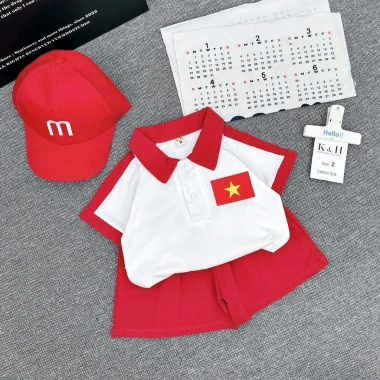 Áo Polo Trẻ Em Cờ Đỏ Sao Vàng - Quần + Mũ Lưỡi Trai Red - Giảm 16% Chỉ 125k 5