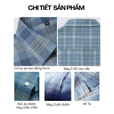 Áo sơ mi nam Thái Khang ngắn tay 100% cotton kẻ caro thoải mái - Giá 159.000 VND 6