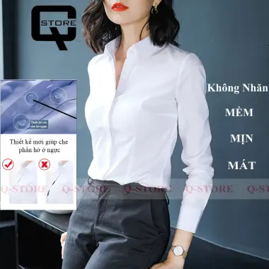 Áo Sơ Mi Nữ Công Sở Trắng Dài Tay Dáng Hàn Quốc Giảm 10% - 161k 3 Áo Sơ Mi Nữ Công Sở Trắng Dài Tay Dáng Hàn Quốc Giảm 10% - 161k 3