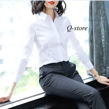 Áo Sơ Mi Nữ Công Sở Trắng Dài Tay Dáng Hàn Quốc Giảm 10% - 161k 4 Áo Sơ Mi Nữ Công Sở Trắng Dài Tay Dáng Hàn Quốc Giảm 10% - 161k 4