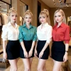 Áo sơ mi nữ tay lỡ dài nẹp đôi giấu nút - Form rộng công sở, lịch sự Hàn Quốc, 119k