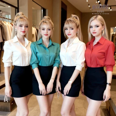 Áo sơ mi nữ tay lỡ dài nẹp đôi giấu nút - Form rộng công sở, lịch sự Hàn Quốc, 119k