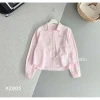 Áo sơ mi thô QCL1 màu tím túi tiện lợi, chất liệu thoáng mát, giảm giá 265k 2