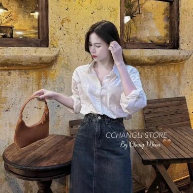 Áo sơ mi thô trơn Hàn form rộng 2 túi pastel đuôi tôm oversize dài tay dày dặn ulzzang HQ 6.006 295.000 4