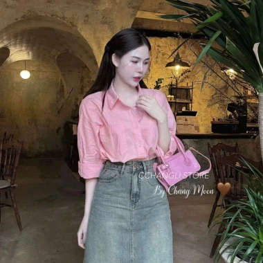 Áo sơ mi thô trơn Hàn form rộng 2 túi pastel đuôi tôm oversize dài tay dày dặn ulzzang HQ 6.006 295.000 5