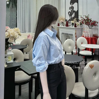 Áo sơ mi thô trơn Hàn form rộng 2 túi pastel đuôi tôm oversize dài tay dày dặn ulzzang HQ 6.006 295.000 6
