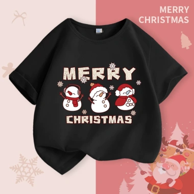 Áo thun bé trai, bé gái cotton nguyên chất in họa người tuyết Giáng sinh, giá 81k giảm đến 102k 2