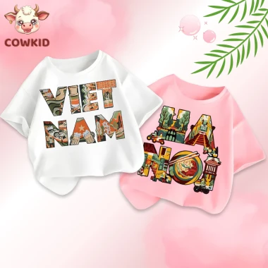 Áo Thun Cho Bé In Hình Việt Nam Hà Nội - Giảm 40920 còn 33000đ, Cotton Thoáng Khí Cho Bé Gái Bé Trai 5