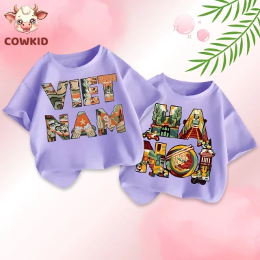 Áo Thun Cho Bé In Hình Việt Nam Hà Nội - Giảm 40920 còn 33000đ, Cotton Thoáng Khí Cho Bé Gái Bé Trai 7