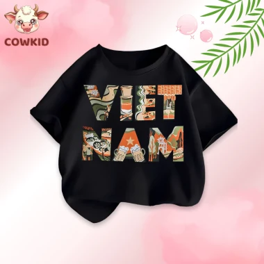 Áo Thun Cho Bé In Hình Việt Nam Hà Nội - Giảm 40920 còn 33000đ, Cotton Thoáng Khí Cho Bé Gái Bé Trai 12