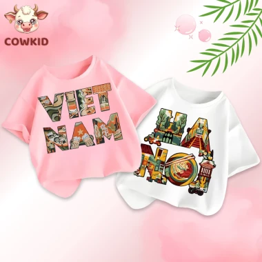 Áo Thun Cho Bé In Hình Việt Nam Hà Nội - Giảm 40920 còn 33000đ, Cotton Thoáng Khí Cho Bé Gái Bé Trai 15