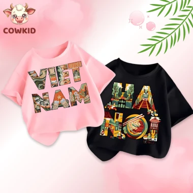 Áo Thun Cho Bé In Hình Việt Nam Hà Nội - Giảm 40920 còn 33000đ, Cotton Thoáng Khí Cho Bé Gái Bé Trai 16
