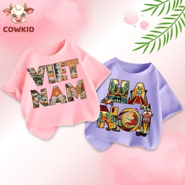 Áo Thun Cho Bé In Hình Việt Nam Hà Nội - Giảm 40920 còn 33000đ, Cotton Thoáng Khí Cho Bé Gái Bé Trai 17