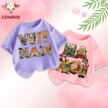 Áo Thun Cho Bé In Hình Việt Nam Hà Nội - Giảm 40920 còn 33000đ, Cotton Thoáng Khí Cho Bé Gái Bé Trai 27