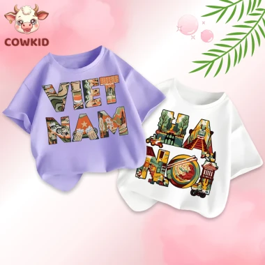 Áo Thun Cho Bé In Hình Việt Nam Hà Nội - Giảm 40920 còn 33000đ, Cotton Thoáng Khí Cho Bé Gái Bé Trai 29
