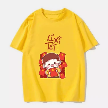 Áo Thun Cotton Lạnh 4 Chiều Con Xinh Hình In Tết 2026 Cho Bé Trai 13-50kg Giá Cực Sốc Chỉ 49500đ 10