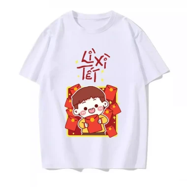 Áo Thun Cotton Lạnh 4 Chiều Con Xinh Hình In Tết 2026 Cho Bé Trai 13-50kg Giá Cực Sốc Chỉ 49500đ 11