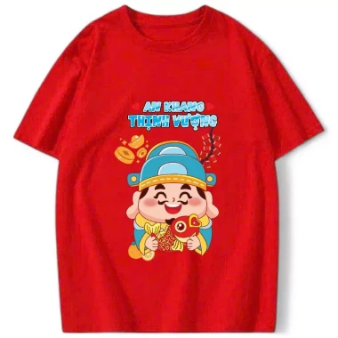 Áo Thun Cotton Lạnh 4 Chiều Con Xinh Hình In Tết 2026 Cho Bé Trai 13-50kg Giá Cực Sốc Chỉ 49500đ 12