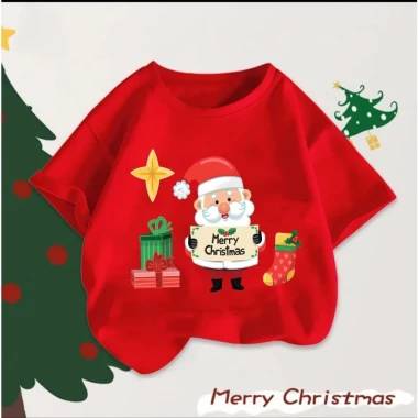 Áo Thun Noel Cho Bé và Gia Đình - Giảm 21% - COD HCM - Áo Thun Đỏ In Hình Noel Giá 49500đ 3