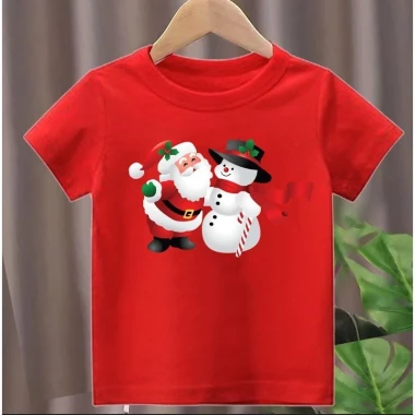 Áo Thun Noel Cho Bé và Gia Đình - Giảm 21% - COD HCM - Áo Thun Đỏ In Hình Noel Giá 49500đ 4