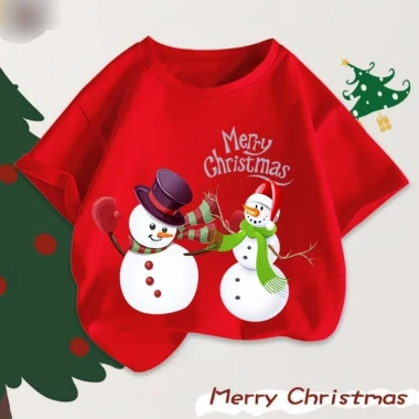 Áo Thun Noel Cho Bé và Gia Đình - Giảm 21% - COD HCM - Áo Thun Đỏ In Hình Noel Giá 49500đ 6