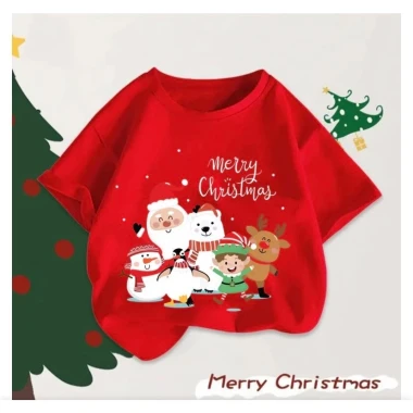 Áo Thun Noel Cho Bé và Gia Đình - Giảm 21% - COD HCM - Áo Thun Đỏ In Hình Noel Giá 49500đ 8