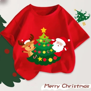 Áo Thun Noel Cho Bé và Gia Đình - Giảm 21% - COD HCM - Áo Thun Đỏ In Hình Noel Giá 49500đ 13