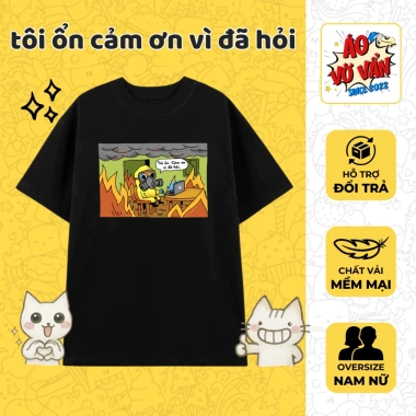 Áo Thun Oversize Meme OK IM FINE Vỡ Vân Premium Cotton 4 Chiều Giá 250k Nam Nữ
