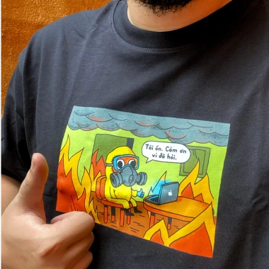 Áo Thun Oversize Meme OK IM FINE Vỡ Vân Premium Cotton 4 Chiều Giá 250k Nam Nữ