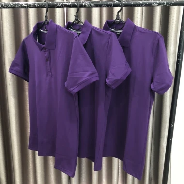 Áo Thun Polo Cỡ Sấu Nam Nữ - Màu Tím Huế - Phom Xuông - Giá Shock 93k Thay 113k - THOITRANG24H 7